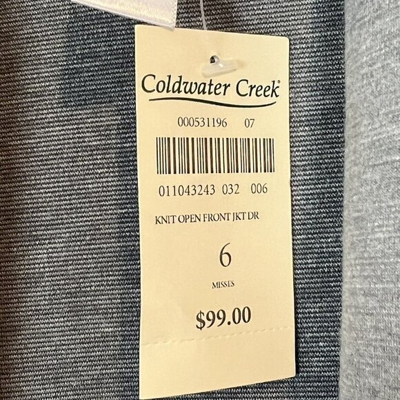 Coldwater Creek Gray Open Front Knit Cardigan Jacket Size 6 Casual Soft - Picture 3 of 6